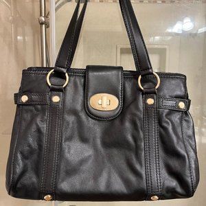 Vintage Michael Kors Black Genuine Leather Satchel Purse Bag NWOT